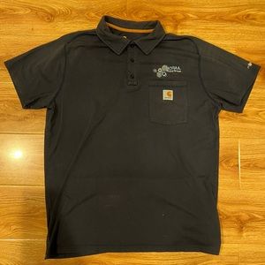 navy carhartt collared work t shirt